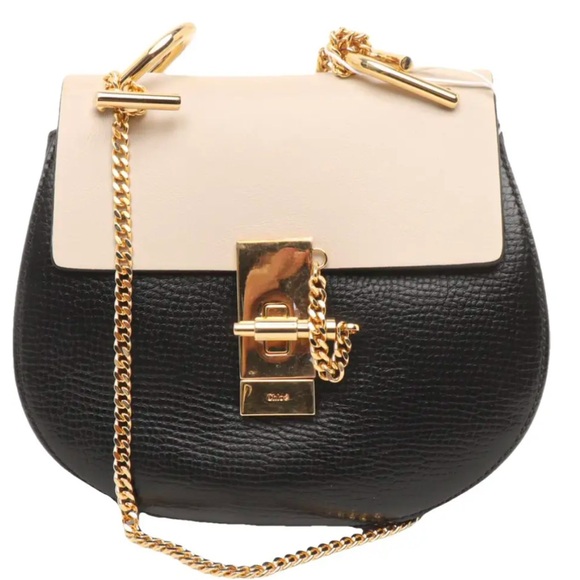 Chloé Drew Chain Pochette Bag (not mini), Beige and Black, EUC - Picture 4 of 15